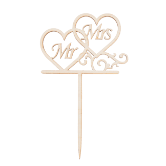 Topper "Mr; Mrs" w sercu