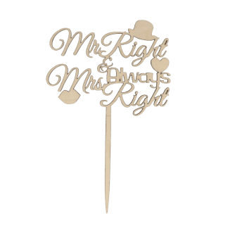 Topper "Mr Right" z serduszkami