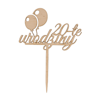 Topper urodzinowy ze zmiennymi danymi i balonami