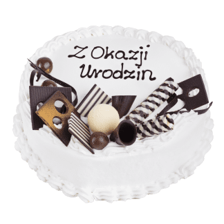 Tort okrągły z czekoladkami