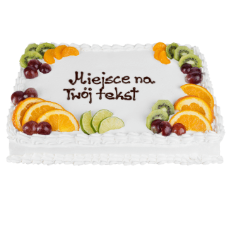 Tort prostokątny z owocami